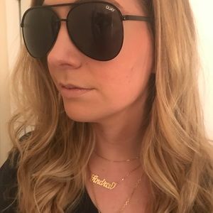 Quay Black Aviator Sunglasses